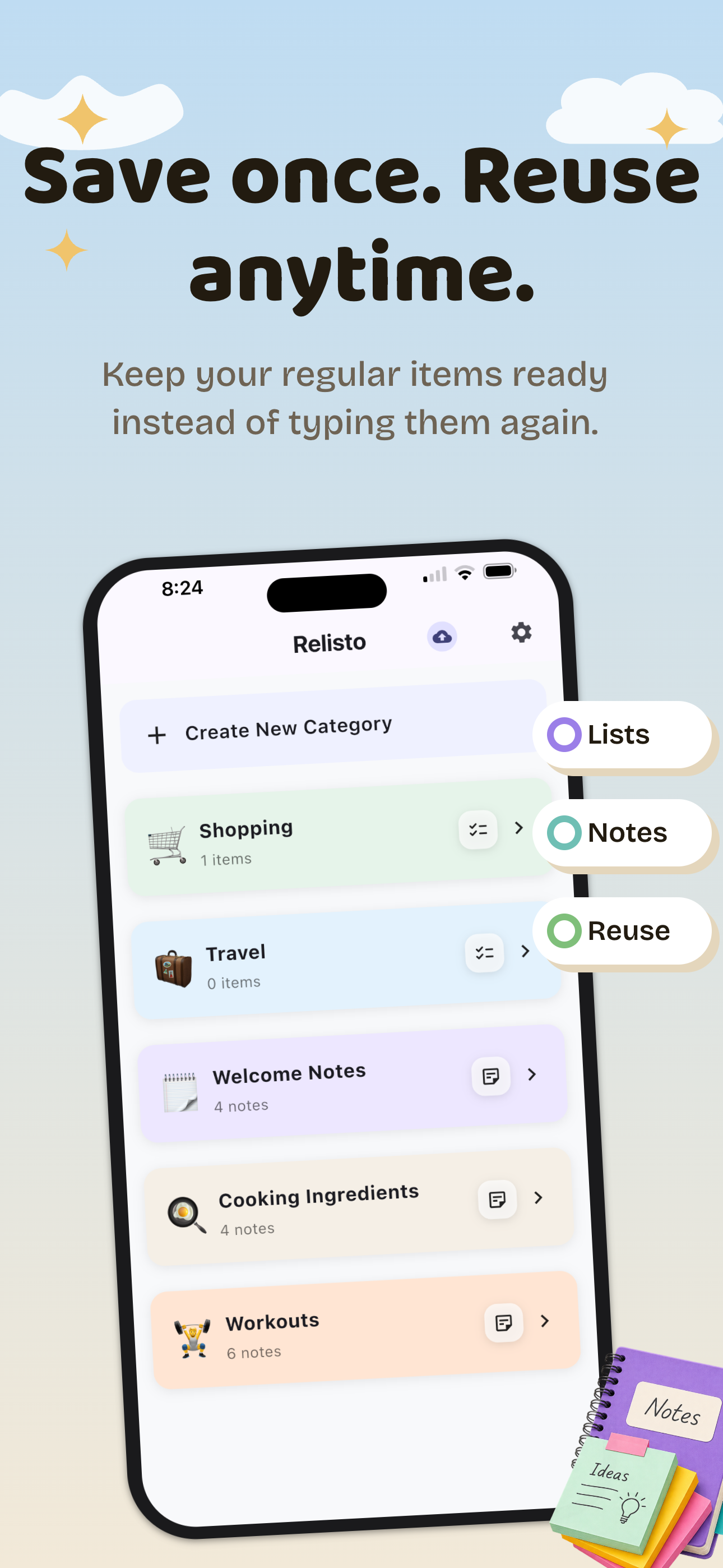 Relisto Home Category Screen